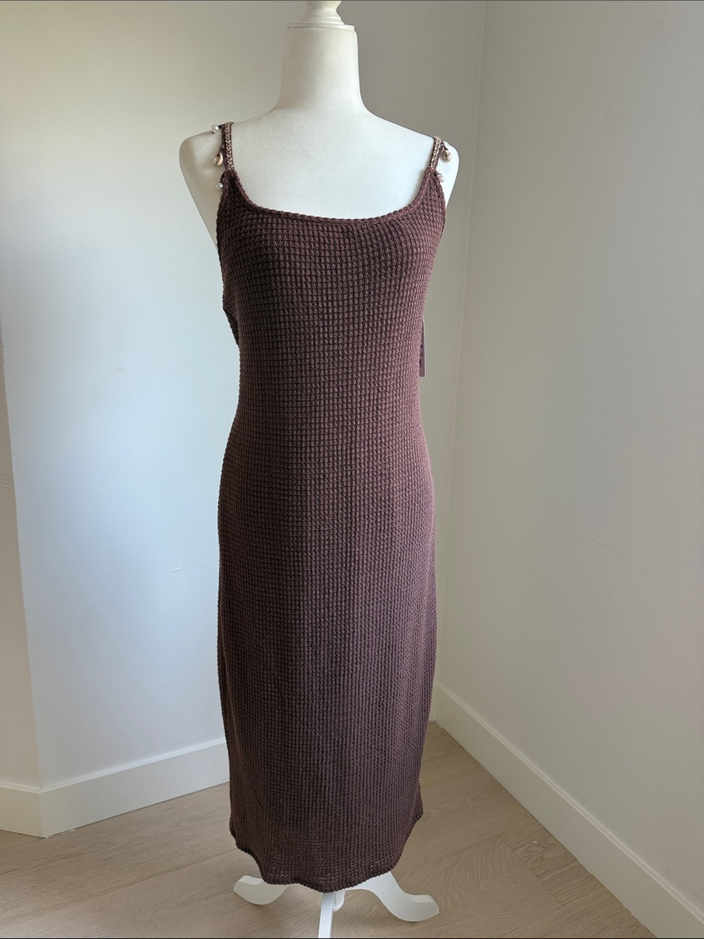 wild fable Chocolate Brown Knit Midi Slip Dress